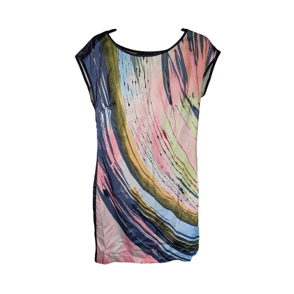 Forenza Dress Shift Sleeveless Pink Black Print Women's size 4